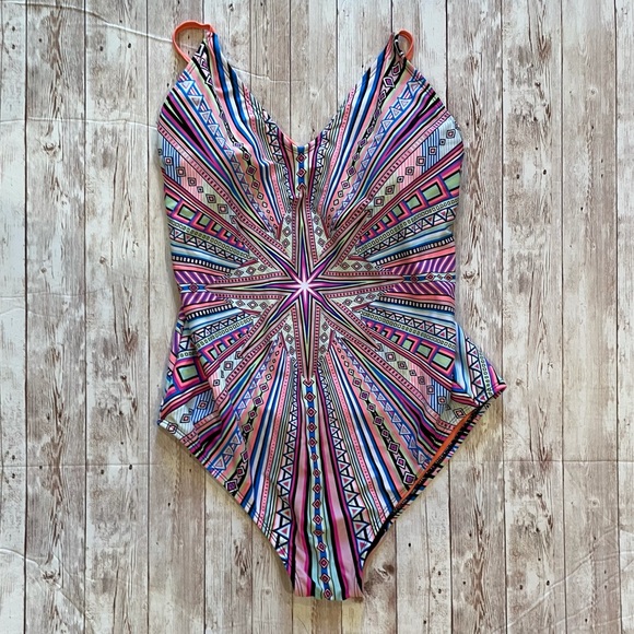 Xhilaration Other - Xhilaration Pink Boho Patterned One Piece Swimsuit